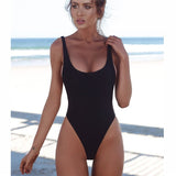 Maillot De Bain Dos Nu Monokini Brésilien Taille Haute