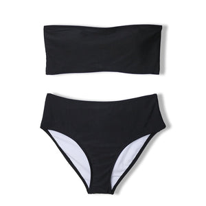 Sans Bretelles Bandeau Maillot De Bain Tanga Taille Haute