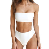 Sans Bretelles Bandeau Maillot De Bain Tanga Taille Haute