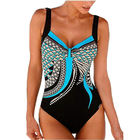 Swimwear Women 2019 One Piece Swimsuit Push Up Vintage Retro Bathing Suits Swimming Suit for Beach Wear Plus Size Swimwear S-2XL