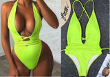 Néon Thong Maillot De Bain Une Pièce Tanga 2019 - Monokini Fused -