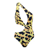 Sexy V-neck swimwear women monokini Bandage swimsuit bathers summer Leopard one-piece suits Brazilian bikini 2019 bathing suit