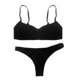 Ensemble push-up non rembourré soutien-gorge maillot de bain triangle