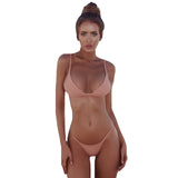 Ensemble push-up non rembourré soutien-gorge maillot de bain triangle