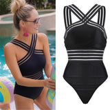 Maillot De Bain Haut Cou Bandage Cross Back Monokini